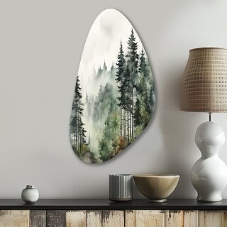 Designart - Pine Tree Misty Morning I - Tree Pine Metal Wall Art ...