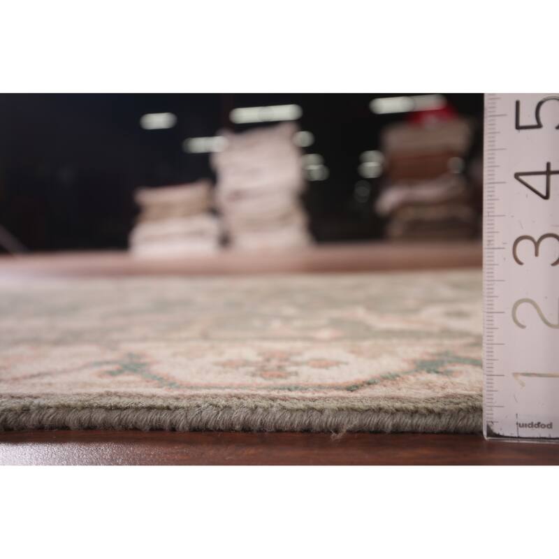 Green Oushak Oriental Runner Rug Handmade Wool Carpet - 2'7"x 9'11"