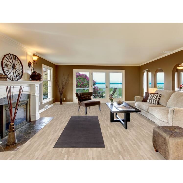 Modern Gray Gabbeh Runner Rug Hand-Knotted Grey Wool Carpet - 2'11" x 9'7"