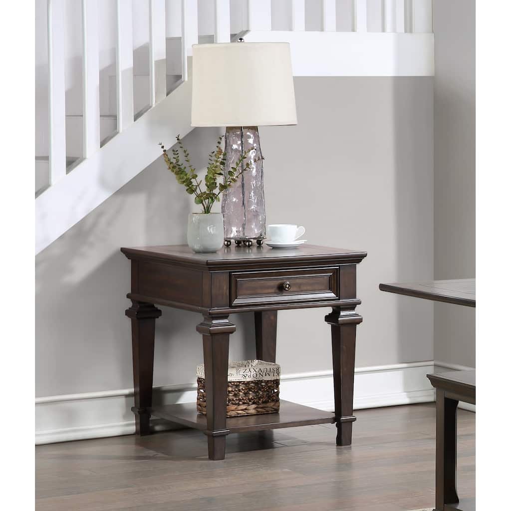 Traditional Design End Table with Storage Drawer Furniture 1pc