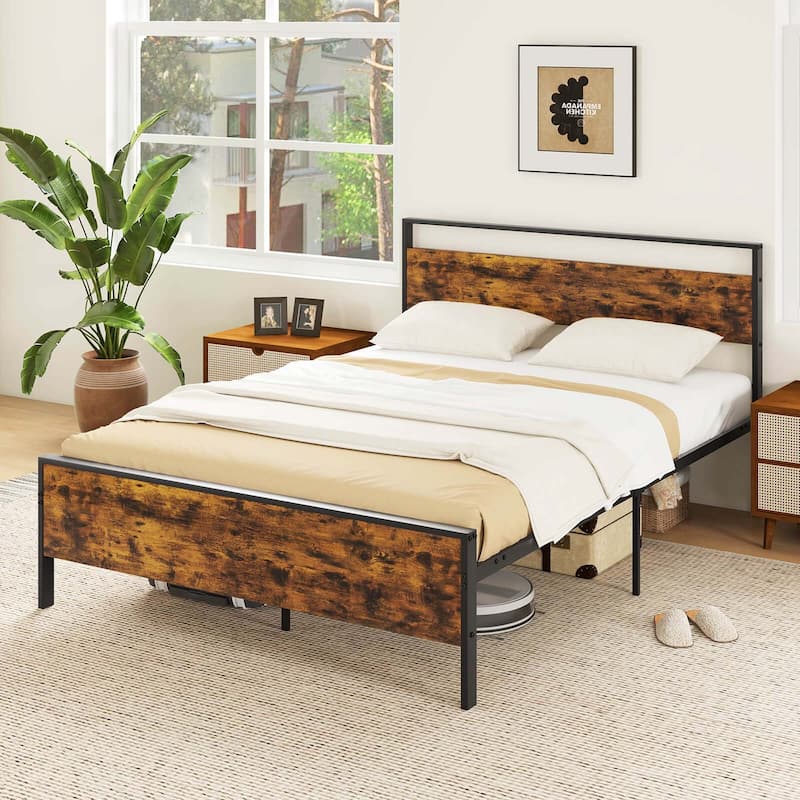 Costway Twin/Full/Queen/King Size Bed Frame with Wooden Headboard and