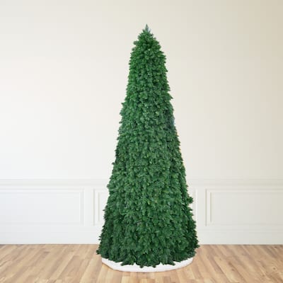 Pre-Lit Pencil Pine Artificial Christmas Tree 15' Multi-Color Lights - over-10-feet