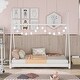 preview thumbnail 1 of 7, Twin Size House Platform Bed With Triangle Structure White