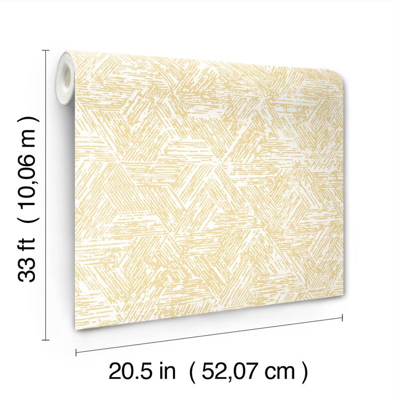 A-Street Prints Retreat Yellow Quilted Geometric Wallpaper