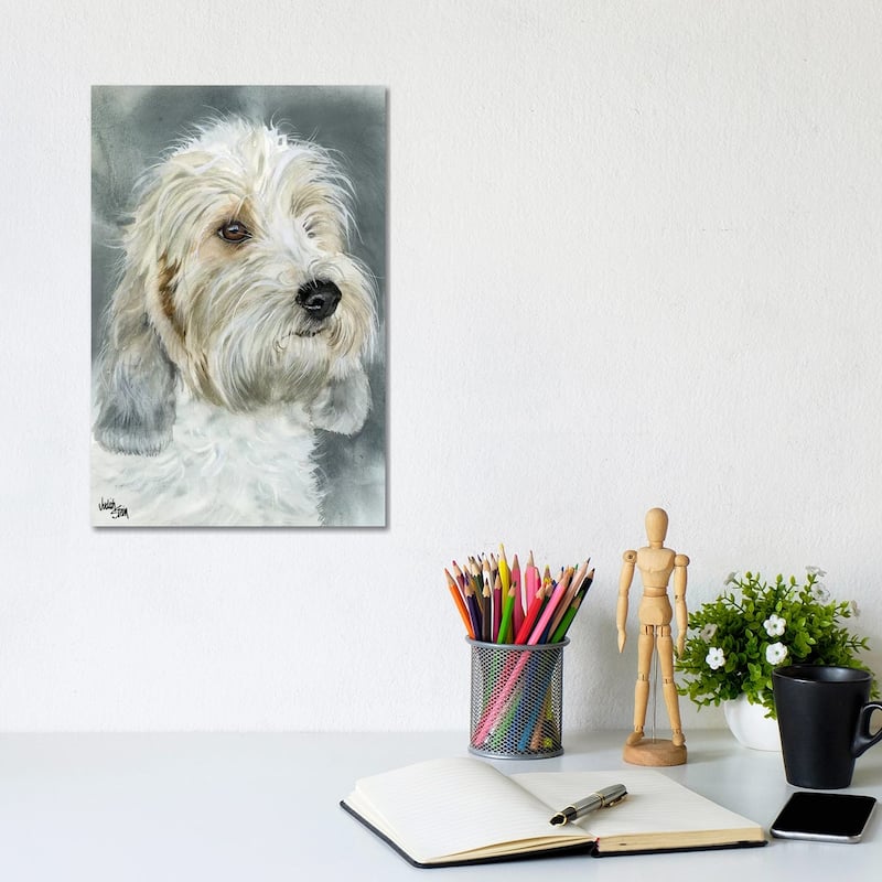 iCanvas "Happy Go Lucky - Petit Basset Griffon Vendeen" by Judith Stein Canvas Print - 12x8x0.75