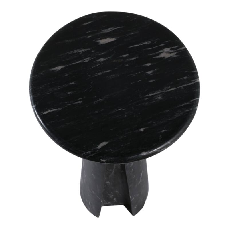 Marble Stone Accent Table Pedestal Base Savoir Style - 22" Black - 10" x 10" x 21.5"