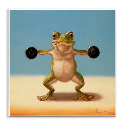 Stupell Exercise Weights Frog Wall Plaque Art Design By Lucia Heffernan