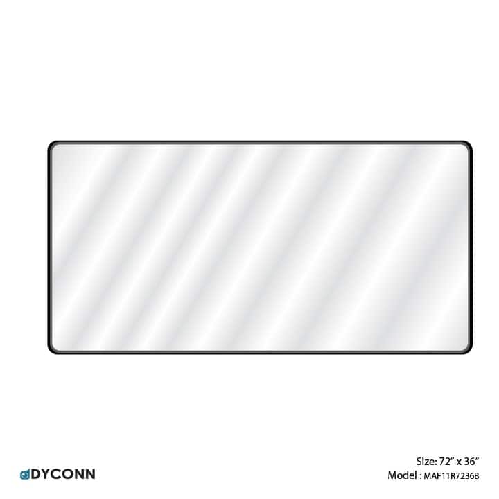 Raven Rectangular Metal Framed Wall Mounted LED Bathroom Vanity Mirror in Black