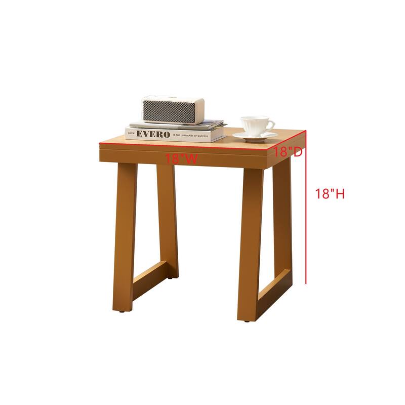 Charlie Modern Wood End Table with Open Storage Shelf - 18"L x 18"W x 18"H