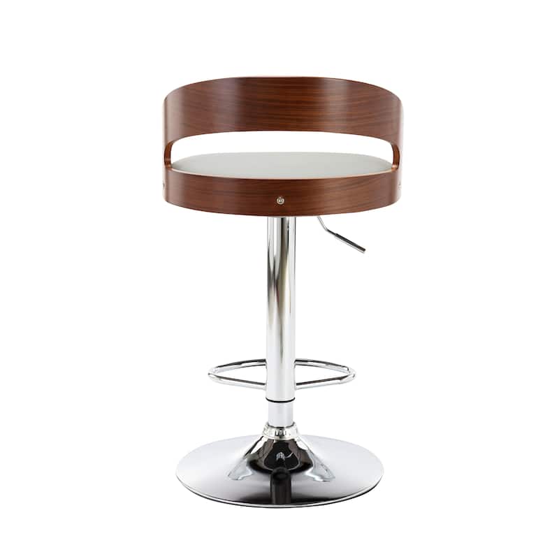 Porthos Home Shane Swivel Adjustable Height Faux Leather Mid-Century Bar Stool
