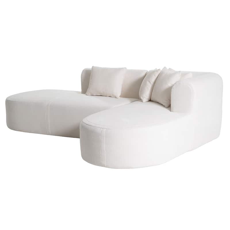 Roomfitters Stylish Corner Sofa with Curved Seat and Wide Stitching, Versatile Design for Living Room, Bedroom or Office