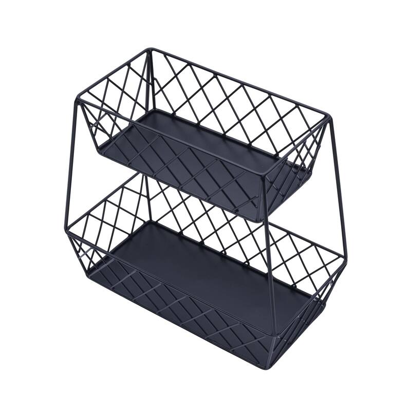 Gourmet Basics by Mikasa Lattice Farm Storage Basket 2 Tier - 14" x 12.5"