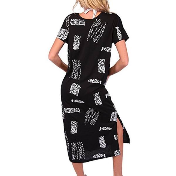 Shop Beach Summer Shift Dress Long Cotton Tee Dress Cover Up