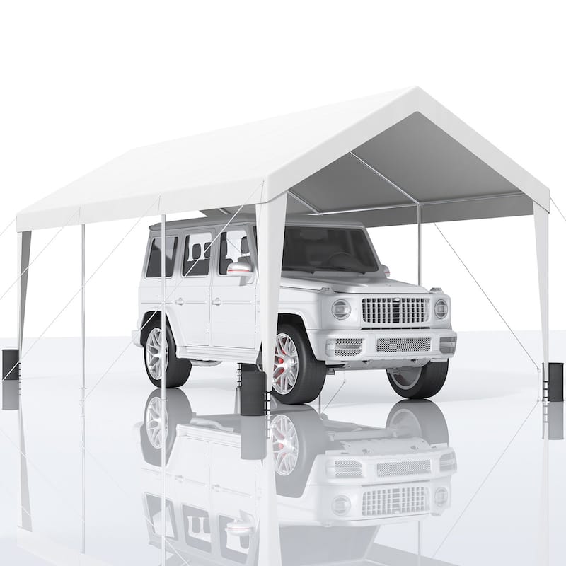 Heavy Duty Carport 10x20ft Outdoor Canopy Shelter with Reinforced Poles - 120 x 240 x 111.6 Inch