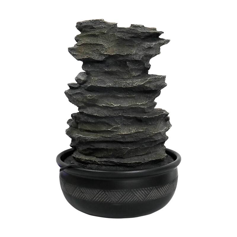 15.7'' H Tabletop Indoor Rock Waterfalls Fountains with LED Light