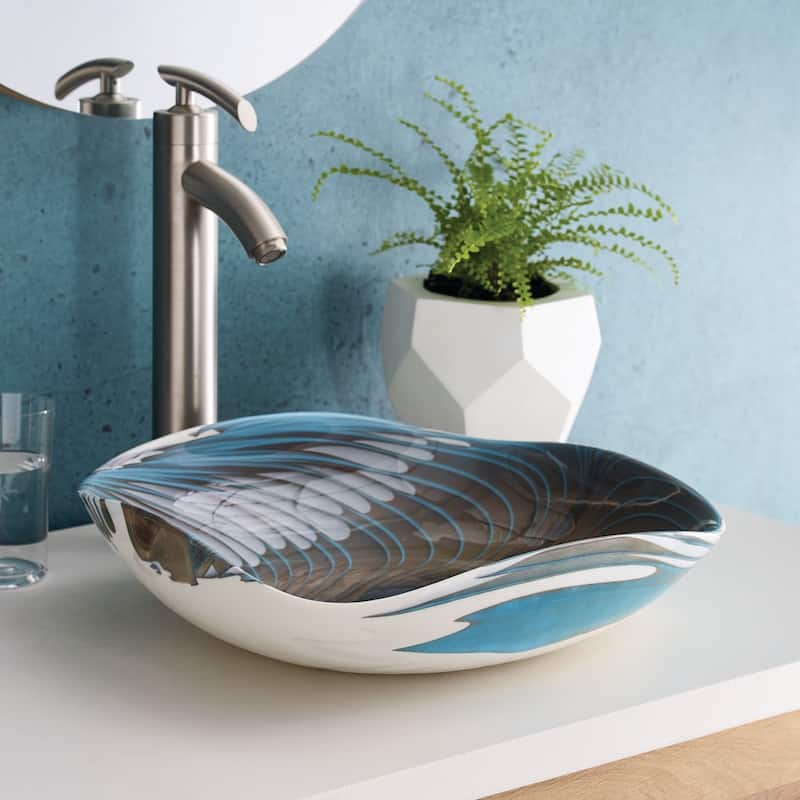 Native Trails Murano 14-3/4" Square Glass Vessel Bathroom Sink
