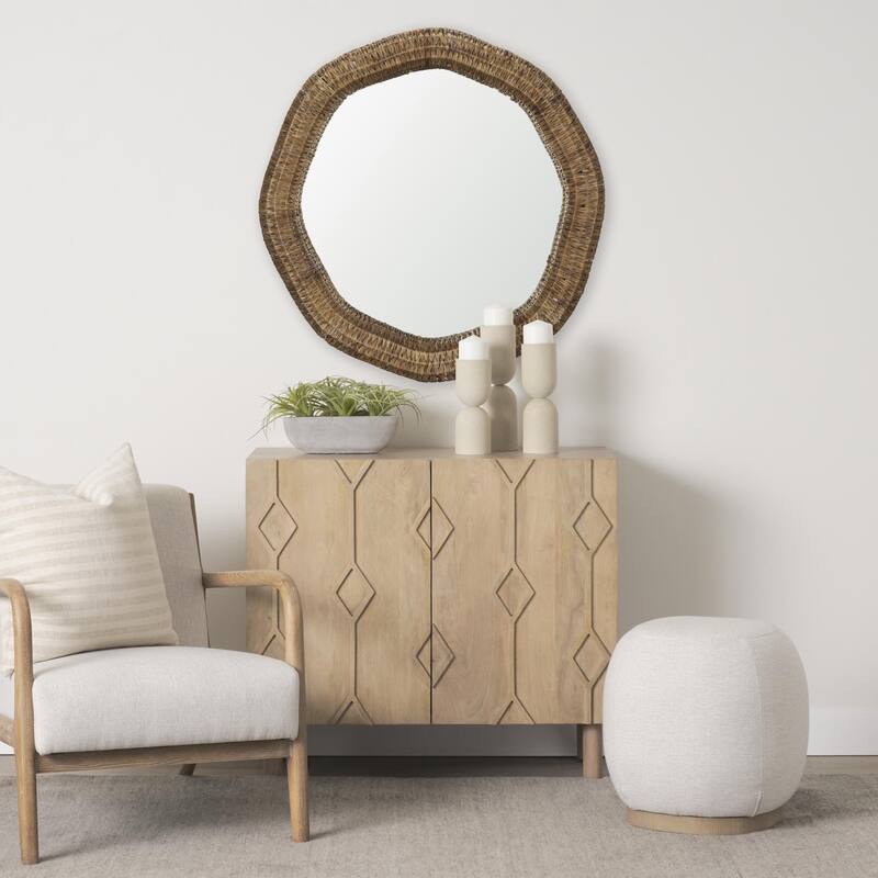 Warrick 36" Woven Water Hyacinth Mirror