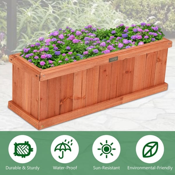Shop 28 36 40 Inch Wooden Flower Planter Box Garden Yard