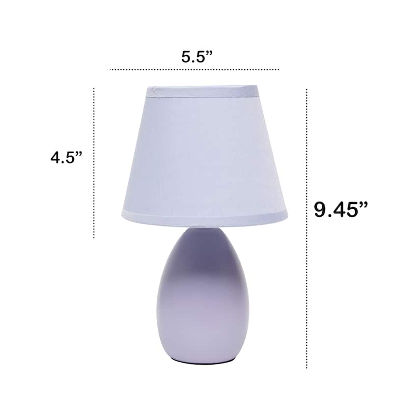 9.45" Petite Oblong Lamp 2 Pack Set w Matching Fabric Shade