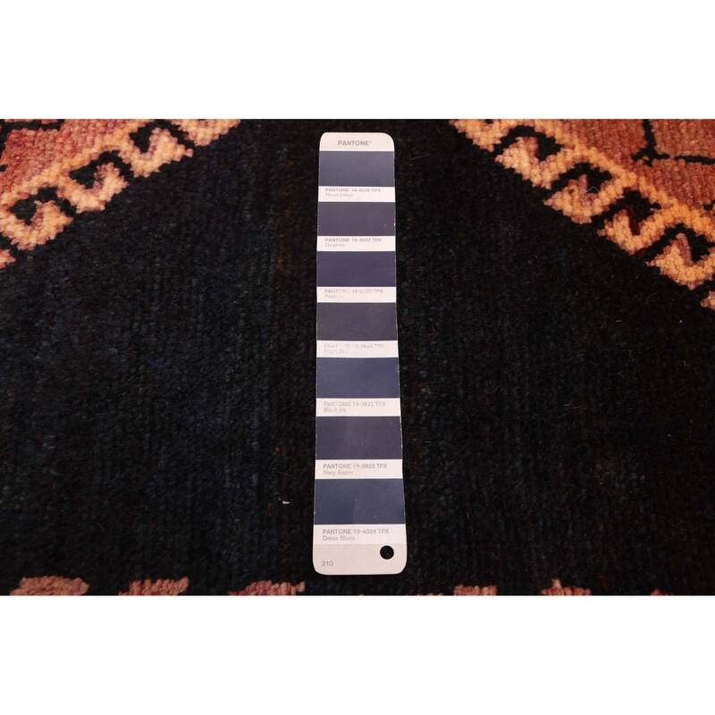 ECARPETGALLERY Hand-knotted Melis Vintage Navy Wool Rug - 3'9 x 9'4