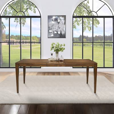 *Limited* Zarbel 6-8 People Rectangle Dining Table Modern Farmhouse Solid Wood Expandable Leaf Table Kitchen Dining room