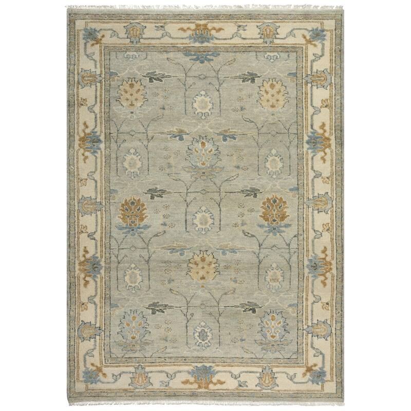 Alora Decor Abby Neutral Classical Hand-knotted Wool Area Rug
