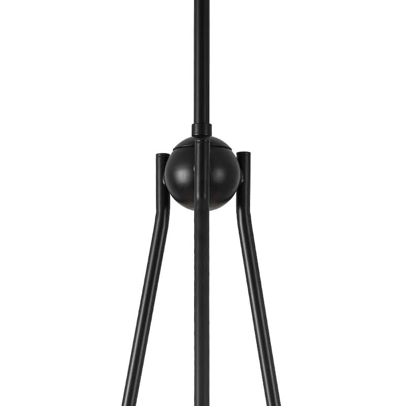 Transitional 6-Light White Fabric Cone Circular Chandelier 25.6 in