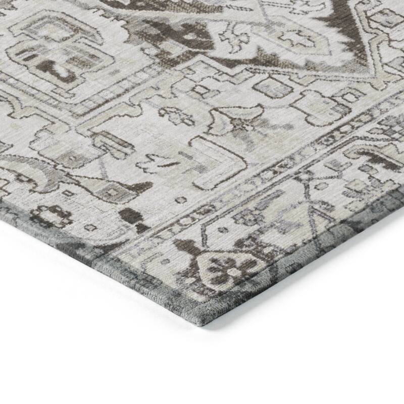 Machine Washable Indoor/ Outdoor Traditional Boho Chantille Rug