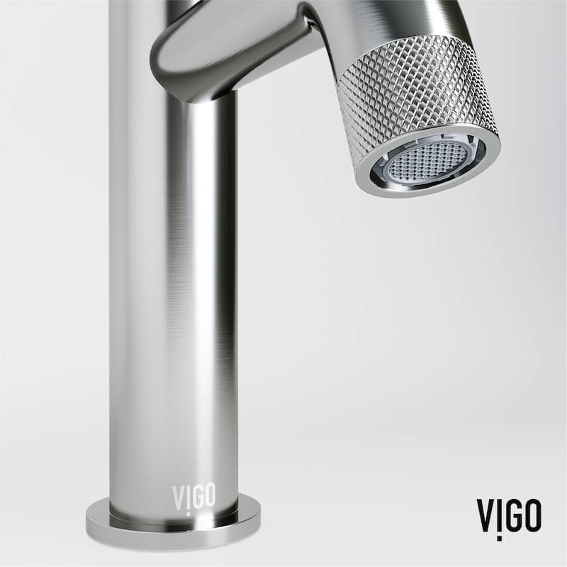 VIGO Apollo 8" H Button Operated Single Hole Bathroom Faucet