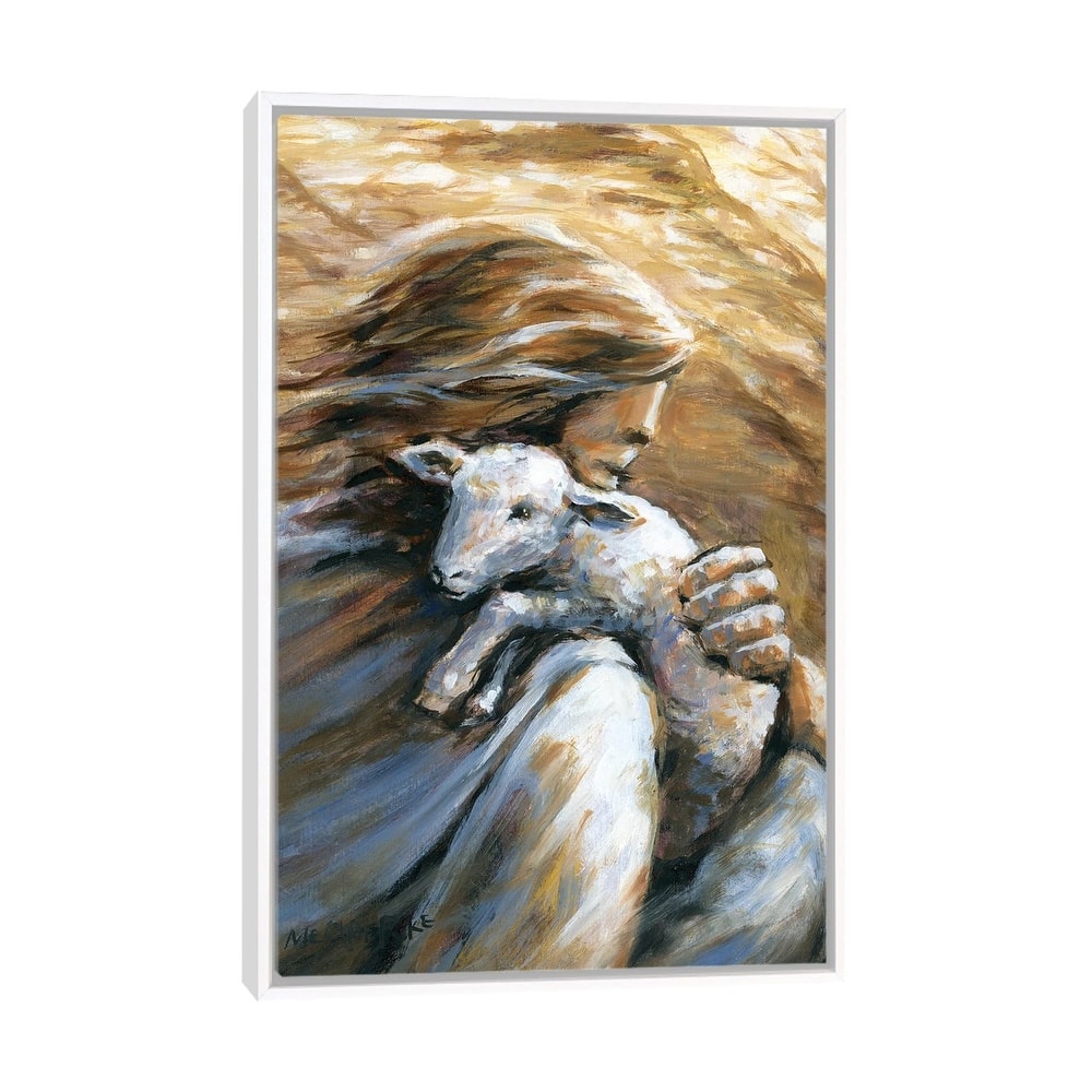 iCanvas "Jesus Carrying Lost Sheep Home" by Melani Pyke Framed Canvas Print