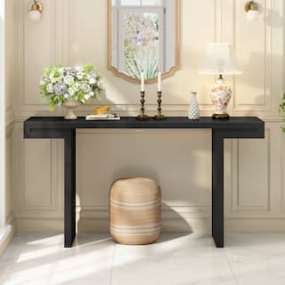 Painted Finish Console Table Entryway Table with Adjustable Feet