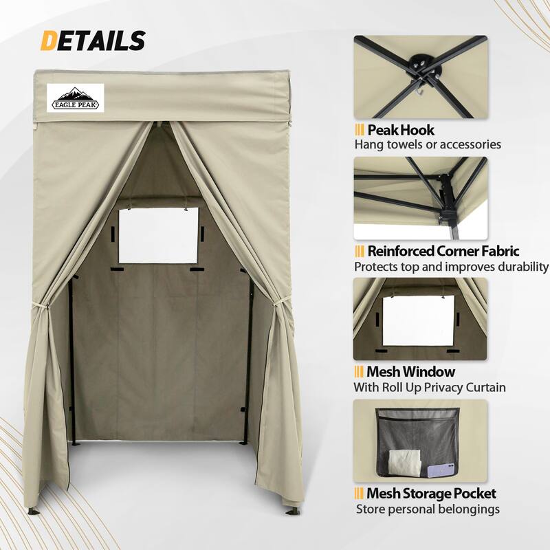 EAGLE PEAK Flex Compact 4x4 Pop-up Canopy Changing Room, Portable Privacy Dressing Room