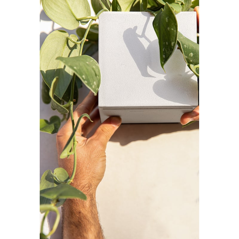 Geo Series Hanging Cube Plastic Planter