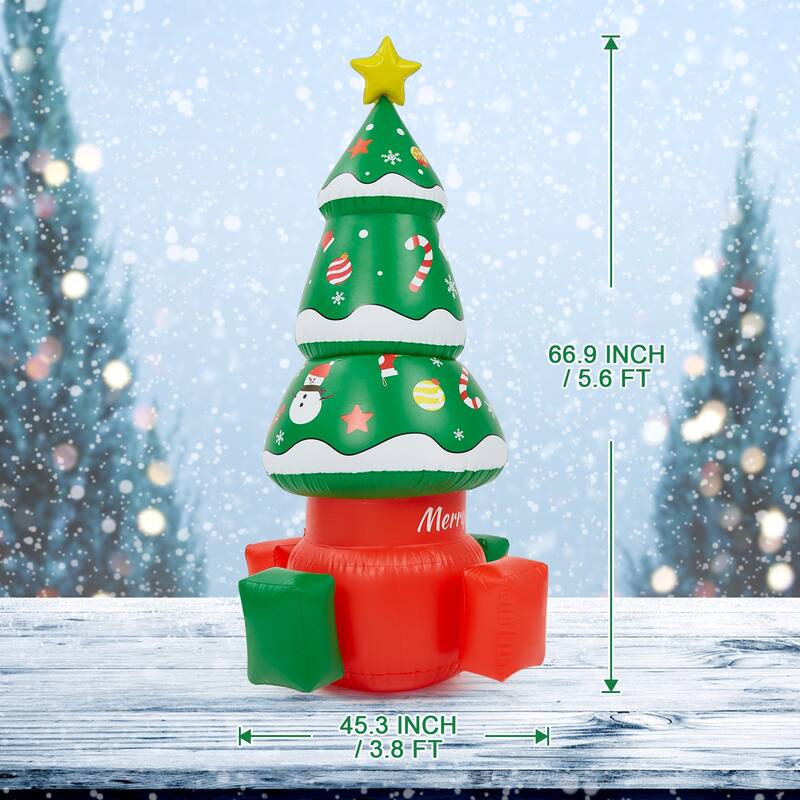 5.6 FT Christmas Inflatable Tree Blow Up Xmas Trees - color
