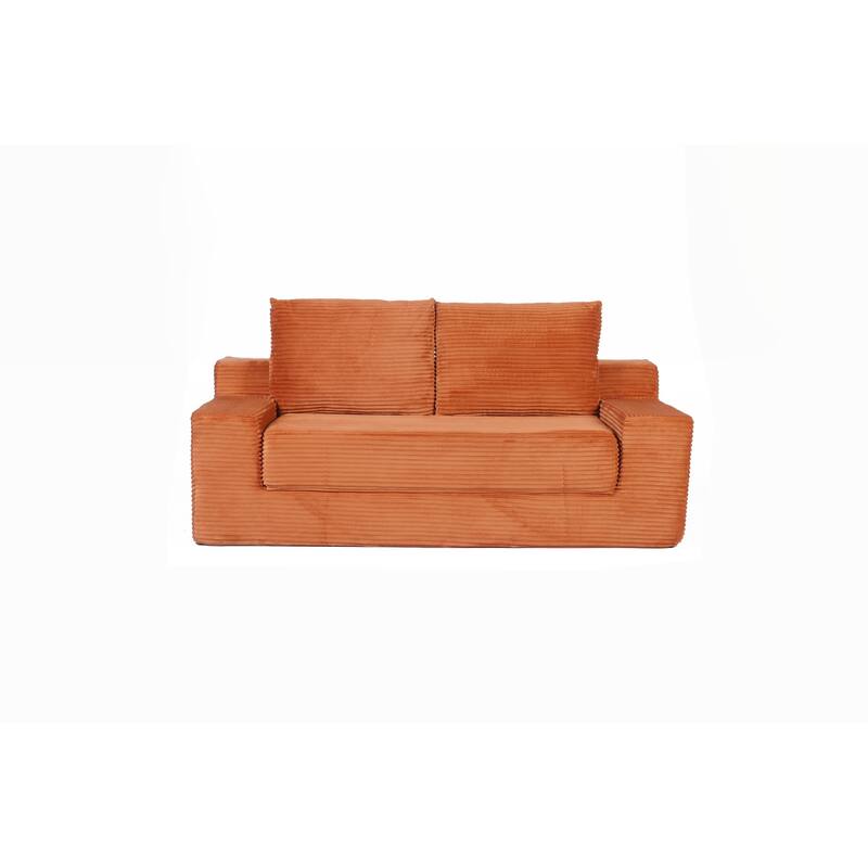 Loveseat Sofa, Comfortable Deep Seat Sofa Bed, Modern Small Corduroy Couch for Living Room Bedroom