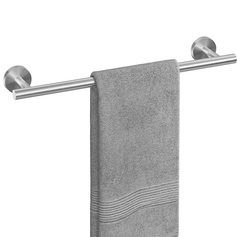 Wall Mounted Towel Bar 304 Stainless Steel Towel Rack - 18inch - Brushed Nickel- Round Post