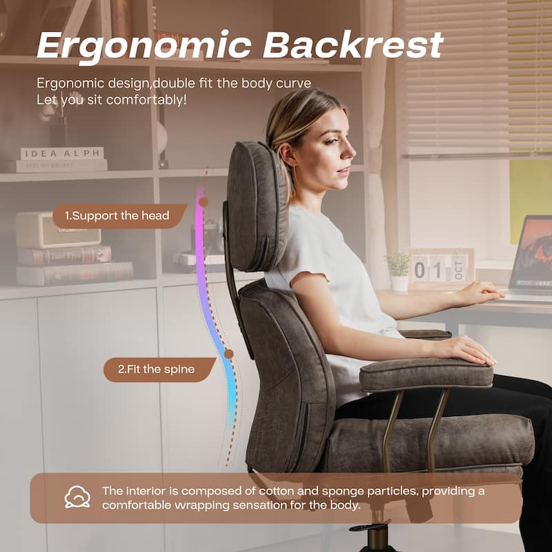 HOOOWOOO Ergonomic High Back Office Chair Adjustable Swivel Task Chair