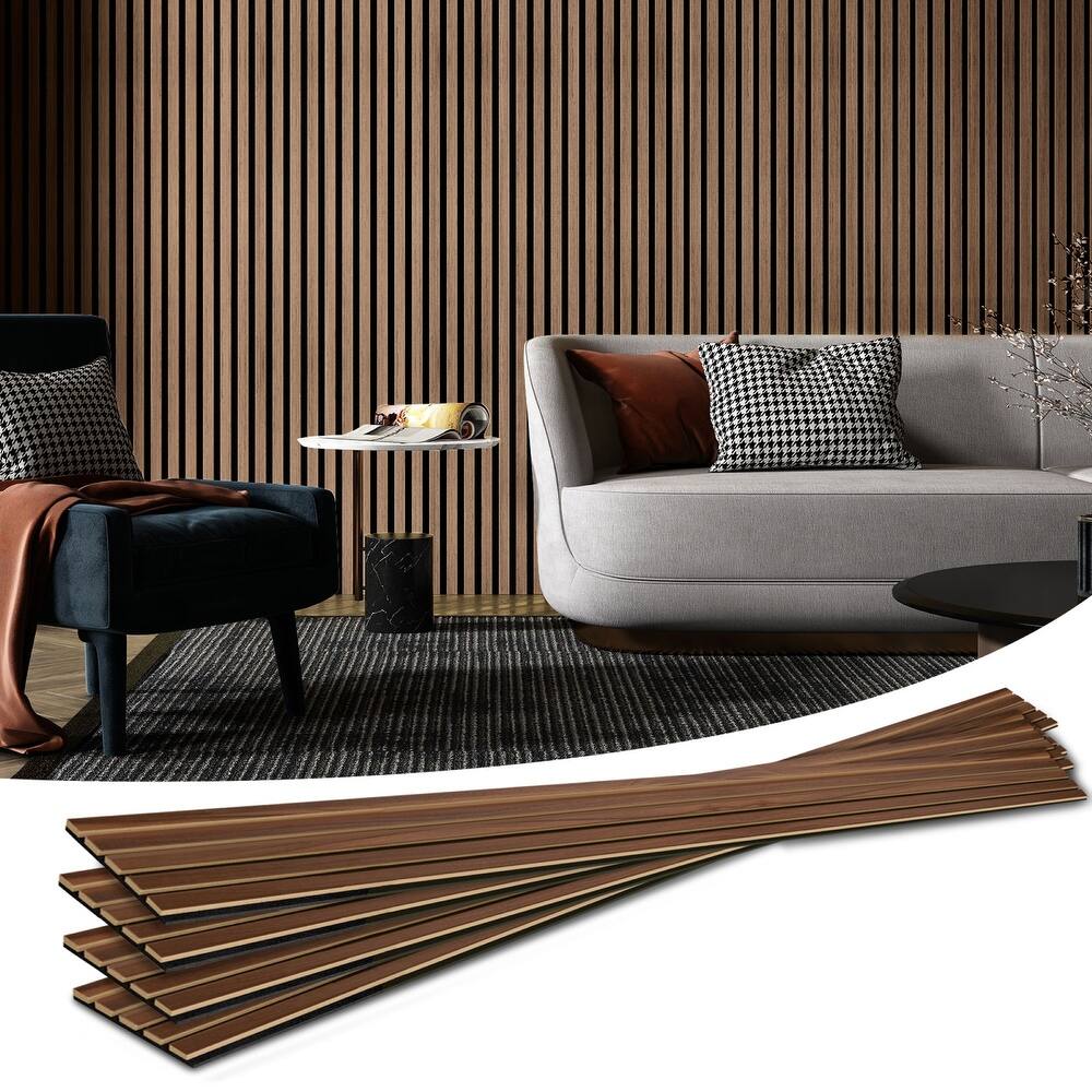 Art3d 7.9 x 94.5in Acoustic Wall Panels,Wood Slat Wall Panel for Wall and Ceiling,4pcs