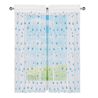 3D Spring Butterfly Semi-Sheer Curtain Panel - Bed Bath & Beyond - 37369729