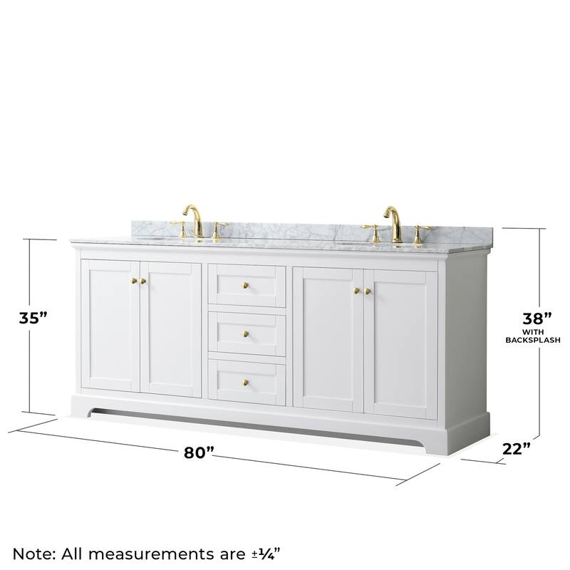 Wyndham Collection Avery 80" Free Standing Double Basin Vanity Set