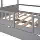 preview thumbnail 9 of 24, Playhouse Design,Full Size House Bed Wood Bed with Twin Size Trundle,Superior Quality