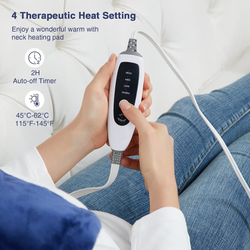 Weighted Heating Pad for Neck and Shouldes, Large Electric Fast Heating Pad for Pain Relief and Deep Pressure Therapy, 22"x19"
