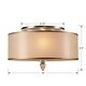 preview thumbnail 2 of 0, Luxo 3 Light Drum Shade Brass Flush Mount - 14'' W x 8.5'' H