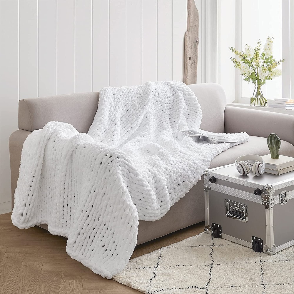Cozy Potato® Chenille Chunky Knit Throw Blanket