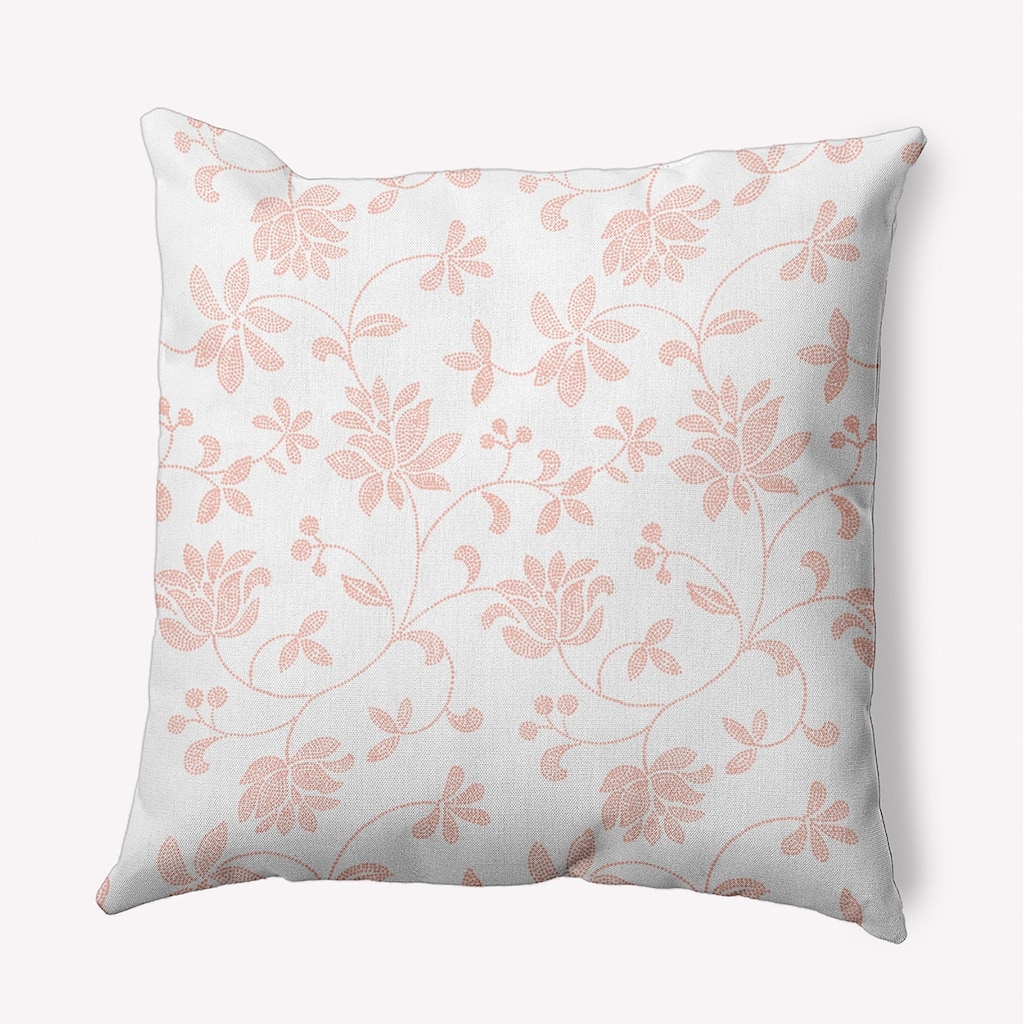Traditional Floral Indoor/Outdoor Throw Pillow
