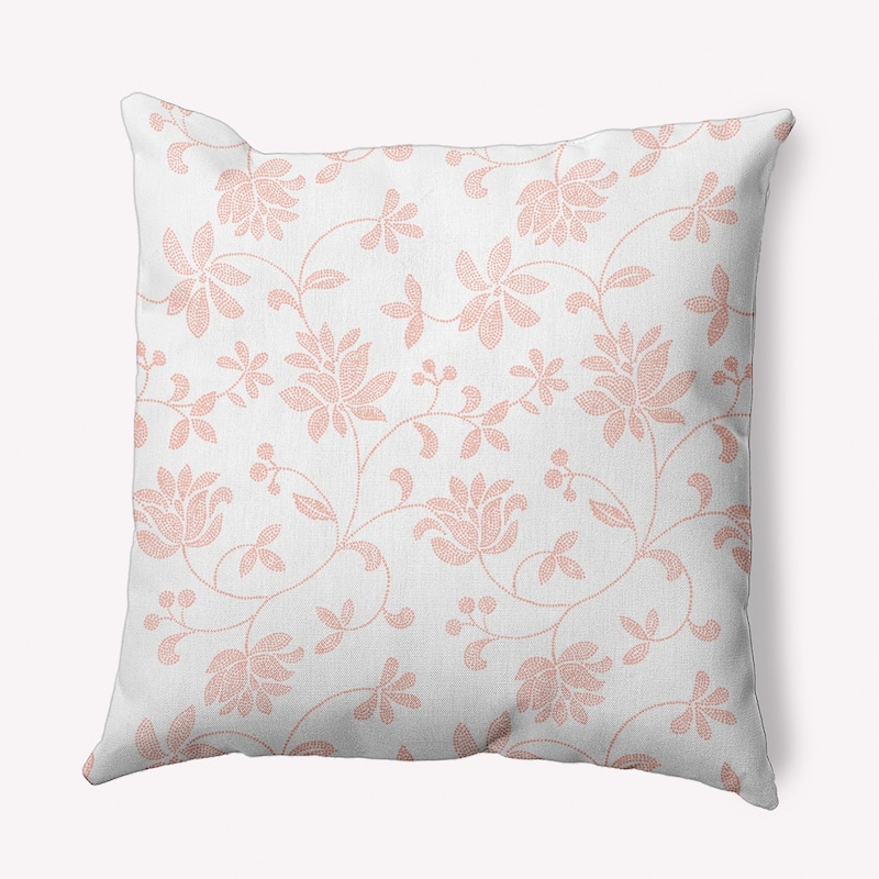 Traditional Floral Polyester Indoor Pillow - Blush - 20" x 20"