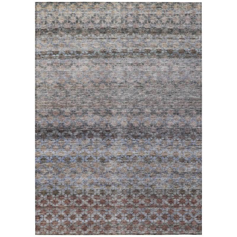 HomeRoots Striped Transitional Rectangle Outdoor Rug