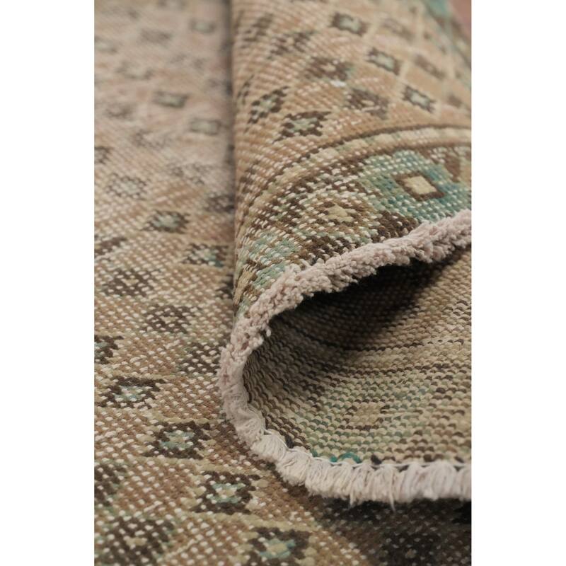 Hand Knotted Oriental 100% Wool Carpet Traditional Geometric Brown Botemir Area Rug - 4' 7'' X 3' 2''