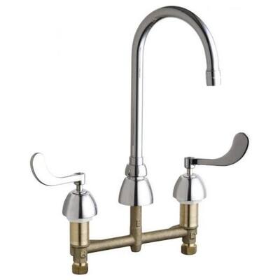 Chicago Faucets Deck-Mounted Manual Sink Faucet with 8" Centers