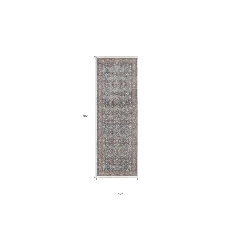 Weteb Power Loomed Floral Stain Resistant Durable Area Rug By HomeRoots - 8' Runner